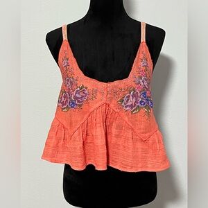 FREE PEOPLE New Romantics Floral Strappy Sleeveless Crop Top- S